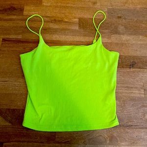 shein green tank top with built in bra